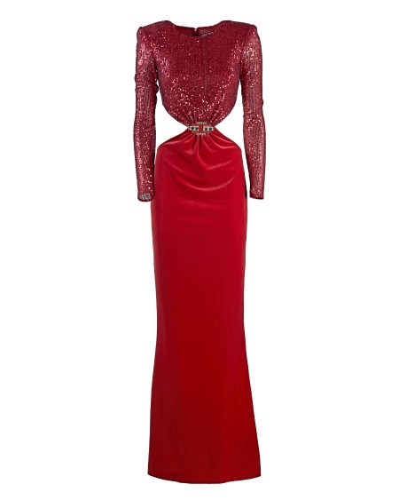 Shop ELISABETTA FRANCHI  Abito: Elisabetta Franchi abito red carpet in paillettes e velluto.
Linea a sirena.
Il punto vita è enfatizzato da un accessorio in strass che chiude il taglio sui fianchi.
Fodera in maglina.
Spalline imbottite.
Zip invisibile sulla schiena.
Accessorio in strass.
Composizione: 90% Poliestere 10% Elastane.
Fabbricato in Italia.. AB51237E2-AU2